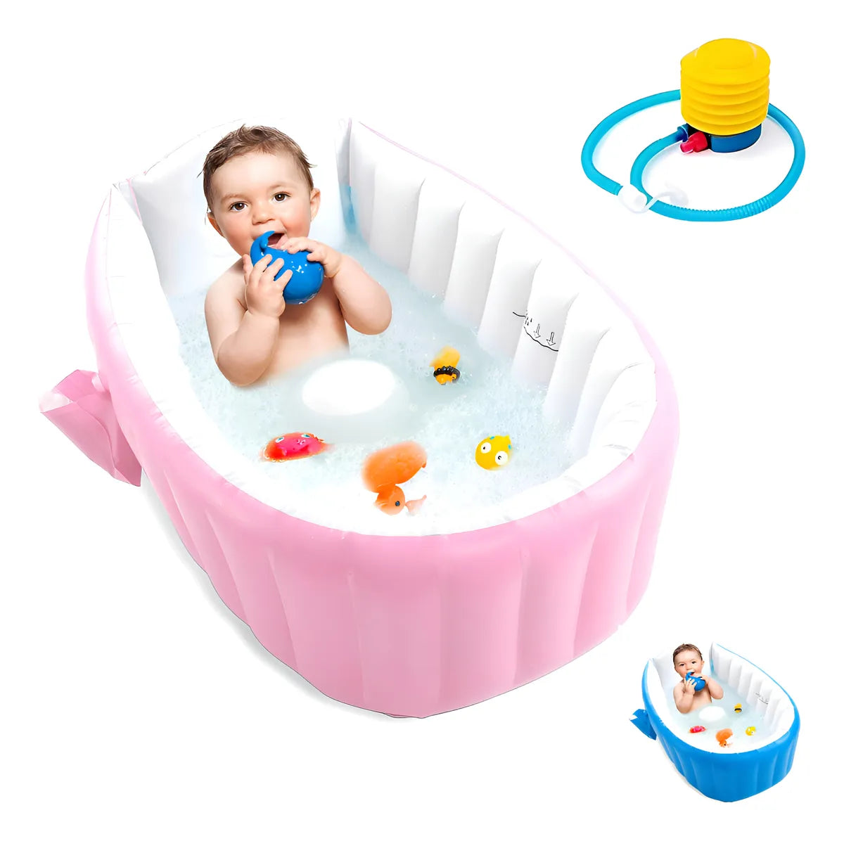 🛁👶 Bañera Inflable para Bebé Portátil y Segura – Ideal para Baño y Juego 💦✨