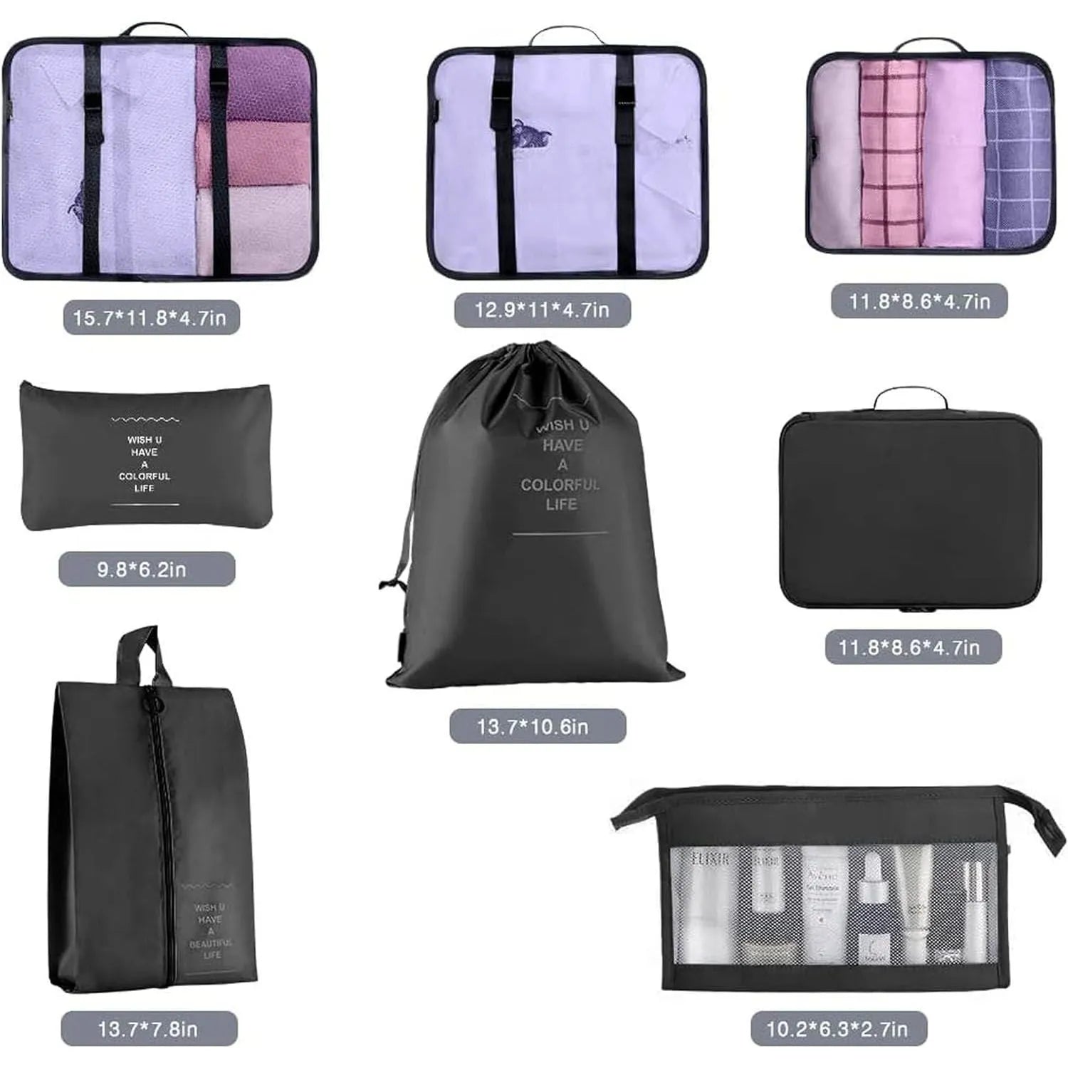 🧳✨ Set Organizador de Viaje x8 Piezas ✨🧳